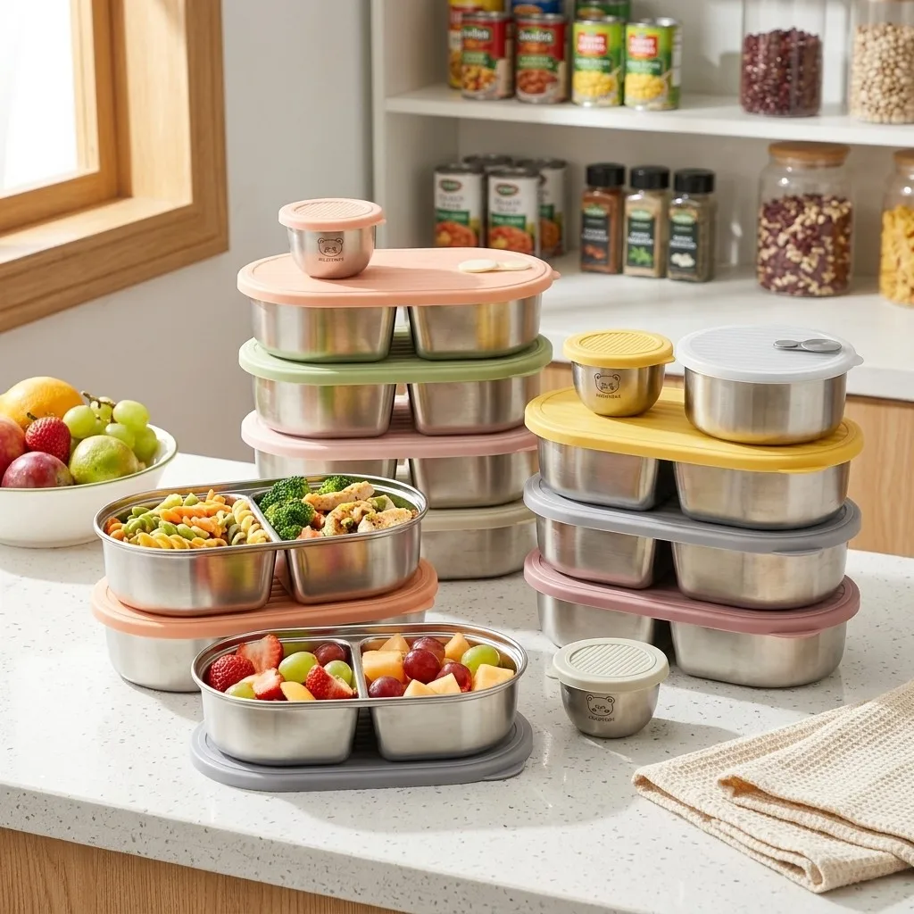 علبة طعام من الفولاذ المقاوم ل - مراجعة Food Storage With Dividers وسعره